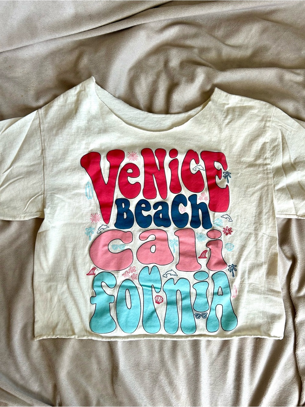 Venice Beach California Graphic Cropped Tee M